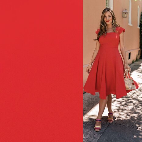 VJ COUPON Scuba Crepe CR23 - rouge - 135+50X140CM