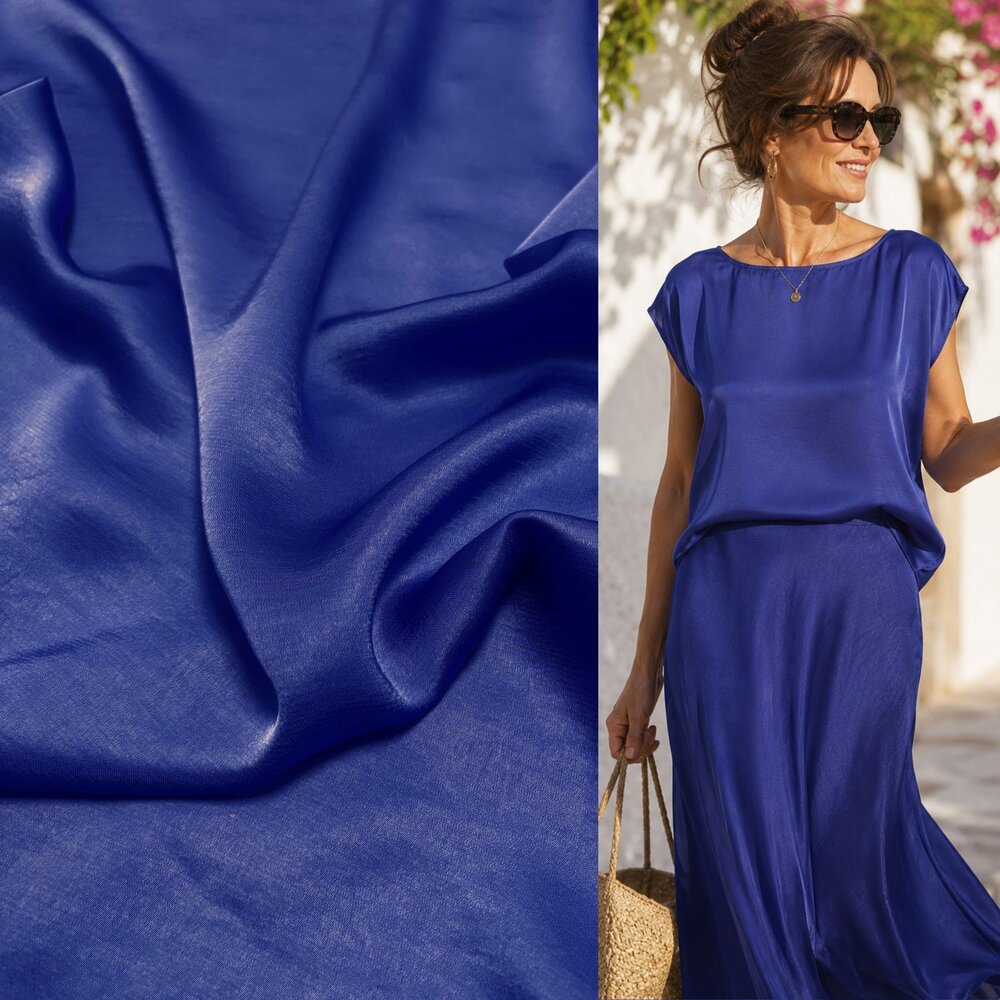 Silky Satin Stretch SI24 - kobalt blauw Silky Satin Stretch SI24 - kobalt blauw