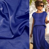 Satin extensible soyeux SI24 - bleu cobalt
