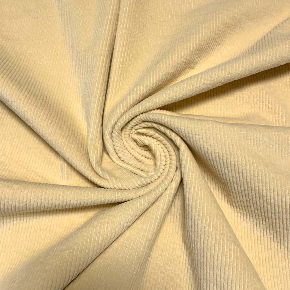 VJ COUPON – Baumwollcord-Stretch AB07 – Hellgelb 75 x 140 cm