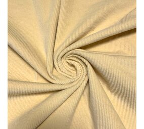 COUPON VJ - Velours côtelé extensible en coton AB07 - Jaune clair 75 x 140 cm