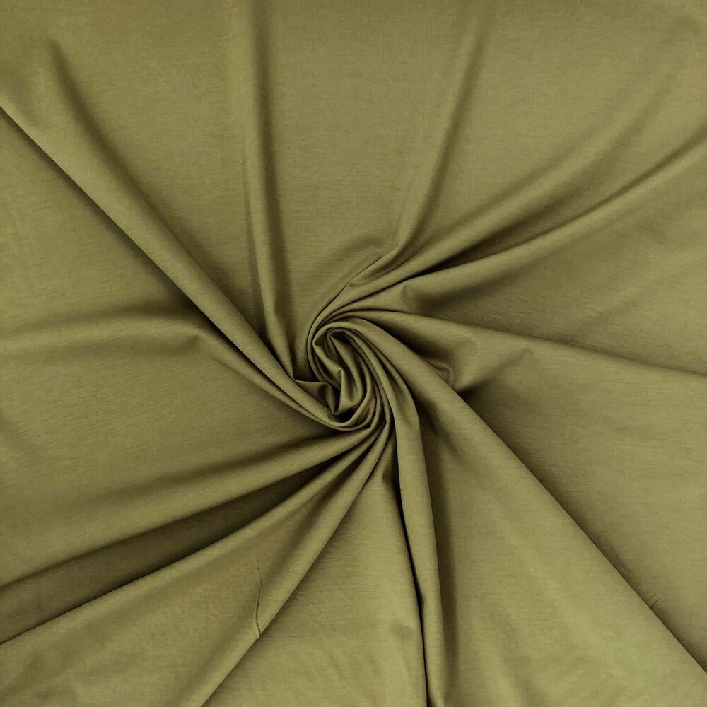 VJ COUPON 		Soft Touch Travel Jersey TP20- licht olijf  100X145CM