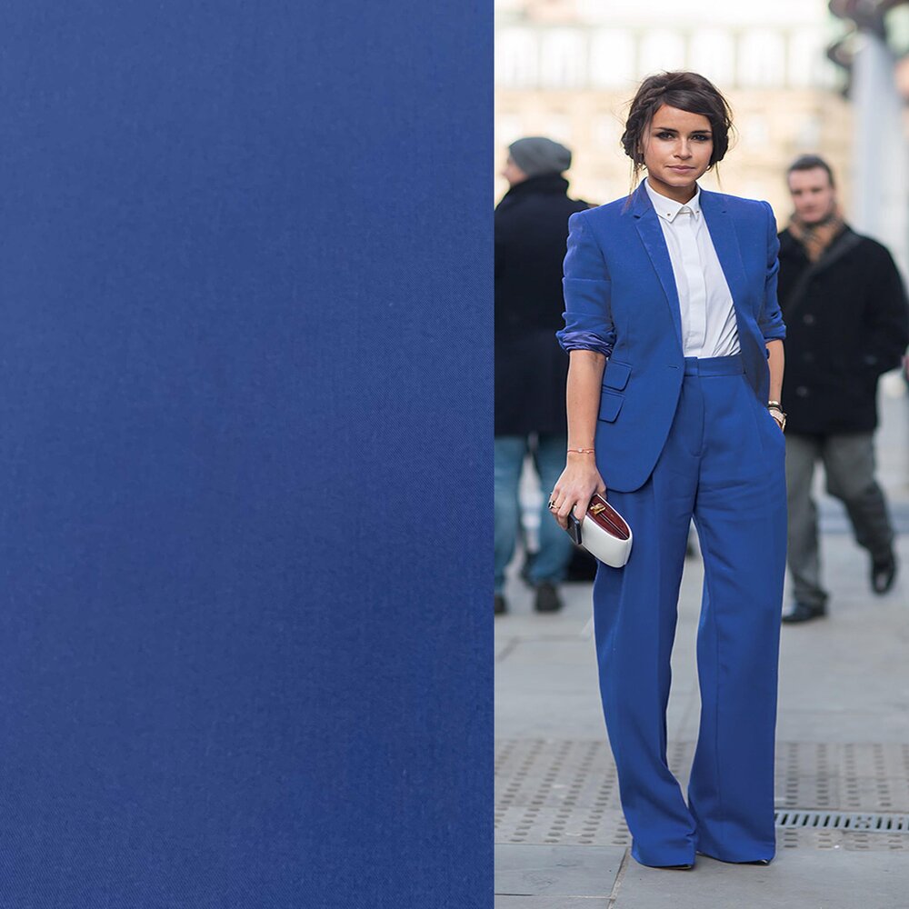 VJ COUPON Gabardine Terlenka Stretch T01 - kobalt blauw 70+90 X140CM