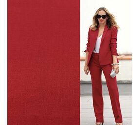 VJ COUPON Gabardine extensible en bambou BC07 - rouge 125 x 150 cm