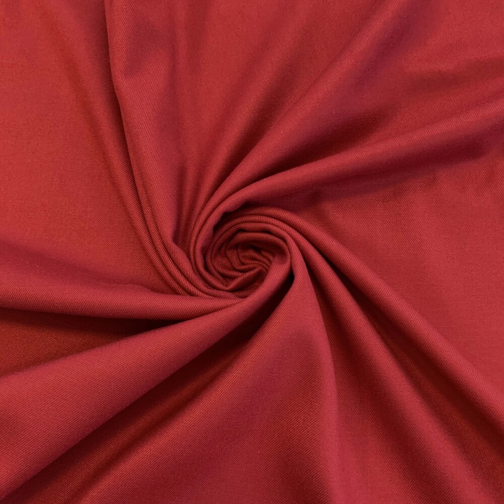 VJ COUPON Gabardine extensible en bambou BC07 - rouge 125 x 150 cm