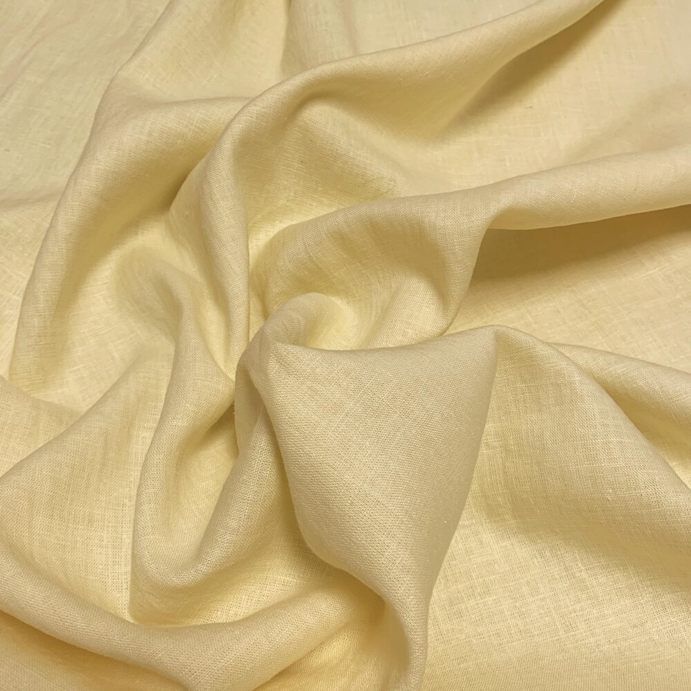 VJ COUPON - Linnen Super Fine LV28 - Licht Geel 90X140CM VJ COUPON - Linnen Super Fine LV28 - Licht Geel 90X140CM