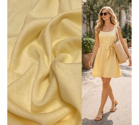 COUPON VJ - Lin extra fin LV28 - Jaune clair 90 x 140 cm