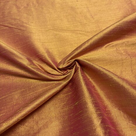 Soie Dupion D41 - mélange jaune doré/fuchsia Soie Dupion D41 - mélange jaune doré/fuchsia