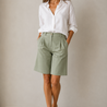 Gabardine Terlenka Stretch T59 - sage green melange Gabardine Terlenka Stretch T59 - sage green melange