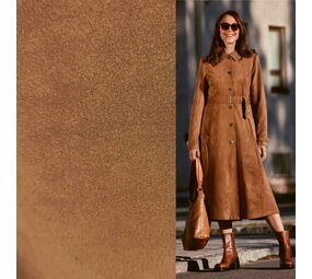 VJ COUPON - Suedine Stretch SU18 - licht camel  155X148CM