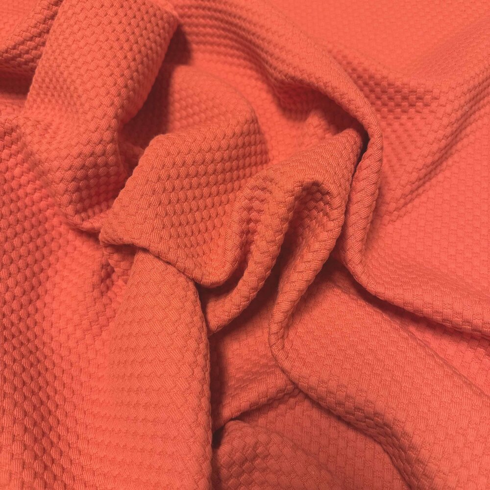 VJ COUPON Stretch-Strick mit Waffelstruktur 4997 - rot 90+80+40X170CM