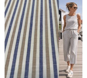 Woven cotton linen stripe 5568