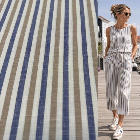 Woven cotton linen stripe 5568 Woven cotton linen stripe 5568