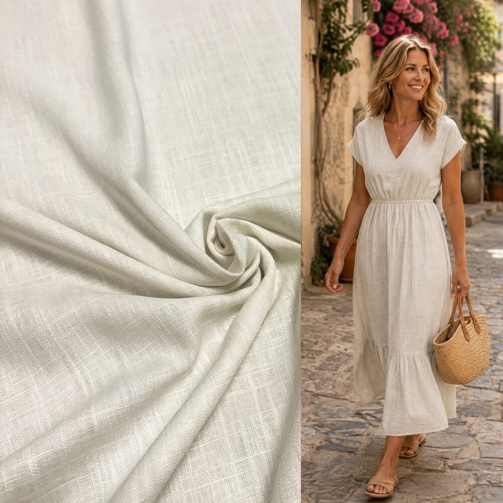 Leinen-Viskose 5579 - Creme Leinen-Viskose 5579 - Creme