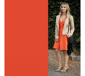 VJ COUPON 	Satijnkatoen Comfort Stretch SK06 - Oranje   65X135CM