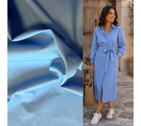 Katoen poplin 5582 - Ijsblauw
