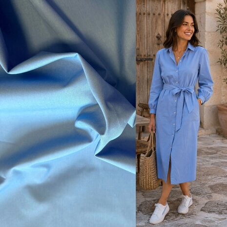 Katoen poplin 5582 - Ijsblauw Katoen poplin 5582 - Ijsblauw