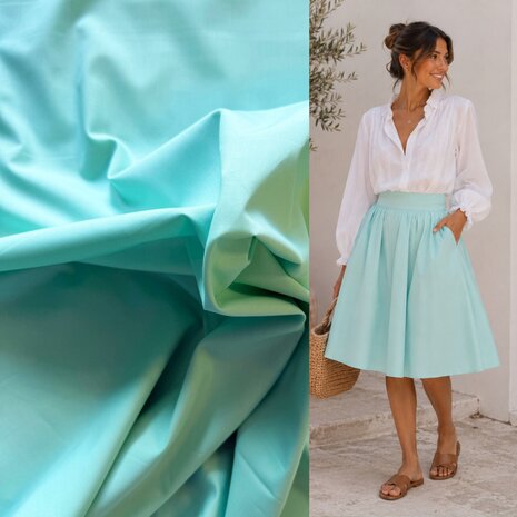 Popeline de coton 5586 - vert menthe