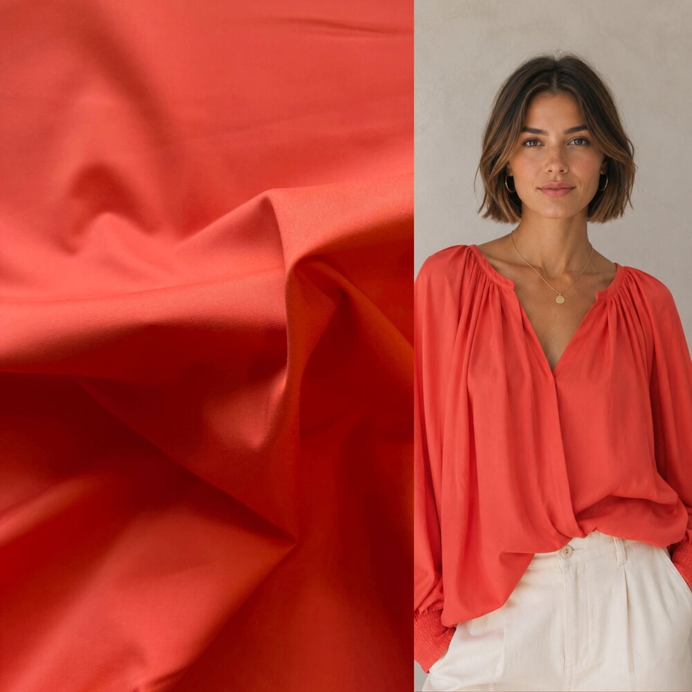 Stretch-Baumwolle 5590 - Rot Stretch-Baumwolle 5590 - Rot