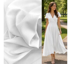 VJ-COUPON  - Gabardine Terlenka Stretch T04 - weiß 140 x 140 cm