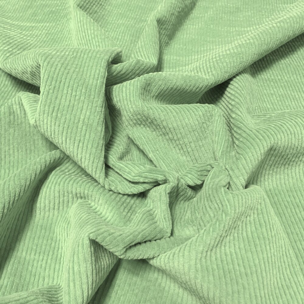 COUPON VJ - Velours côtelé extensible en coton AB39 - Vert menthe 70 x 140 cm COUPON VJ - Velours côtelé extensible en coton AB39 - Vert menthe 70 x 140 cm