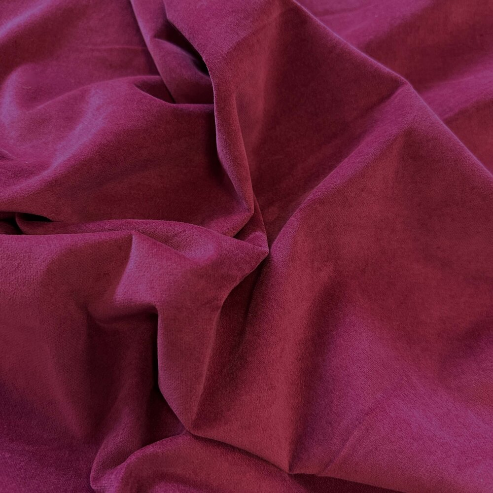 VJ COUPON Katoen Velvet WV02 - donker fuchsia 70X140CM VJ COUPON Katoen Velvet WV02 - donker fuchsia 70X140CM