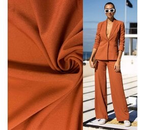 VJ COUPON	 Gabardine Terlenka  Stretch (zwaar) WT93 - Brique  120X145CM