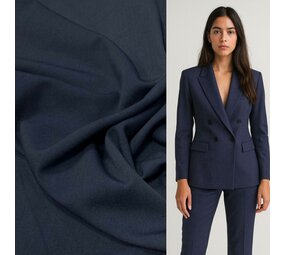 VJ COUPON Gabardine Terlenka Stretch (épaisse) WT95 - bleu chiné 100 x 145 cm