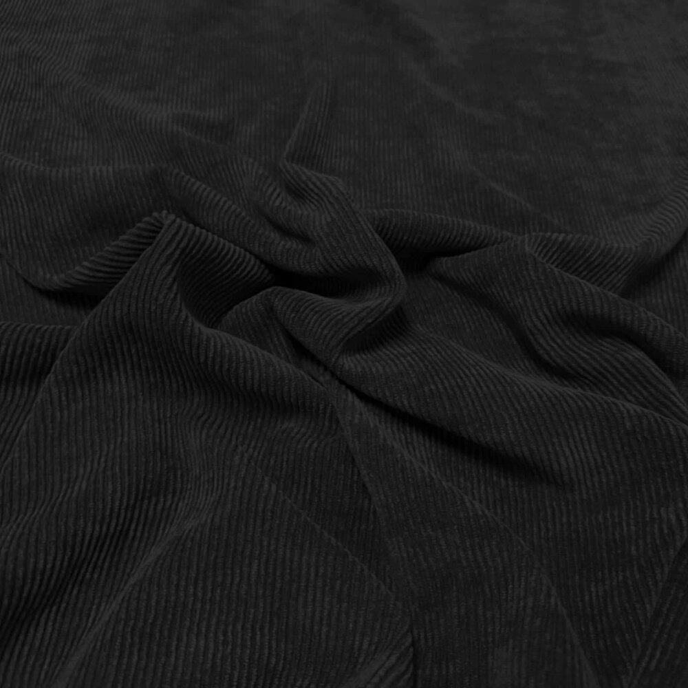 COUPON VJ - Velours côtelé extensible - CS04 - Noir 110 x 140 cm COUPON VJ - Velours côtelé extensible - CS04 - Noir 110 x 140 cm