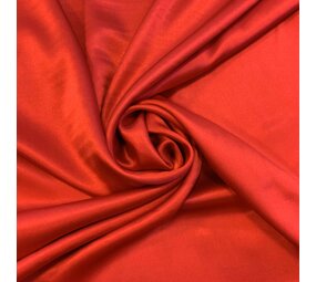 COUPON VJ - Satin de soie extensible SD10 - rouge vif 160 x 137 cm