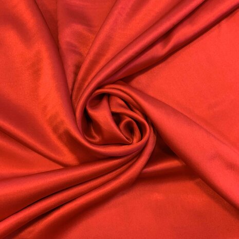 VJ COUPON -Satijnzijde, stretch   SD10 - fel rood  160X137CM