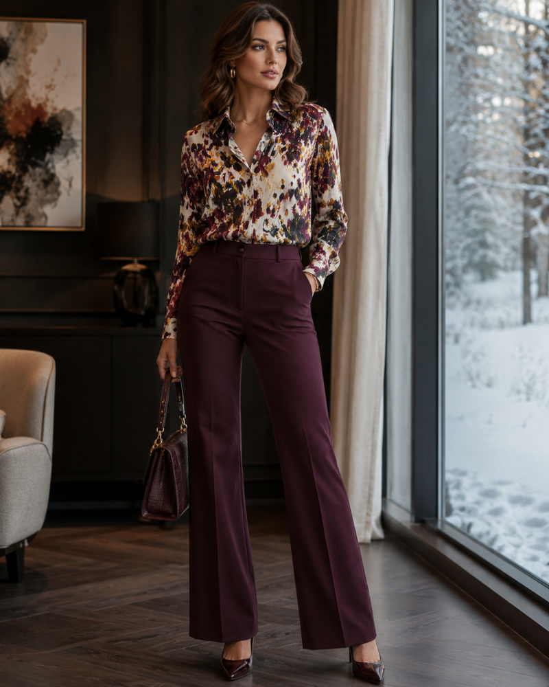Gabardine Terlenka Stretch (heavy) WT97 - aubergine Gabardine Terlenka Stretch (heavy) WT97 - aubergine