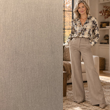 Gabardine Terlenka Stretch (lourd) WT98 - taupe chiné Gabardine Terlenka Stretch (lourd) WT98 - taupe chiné