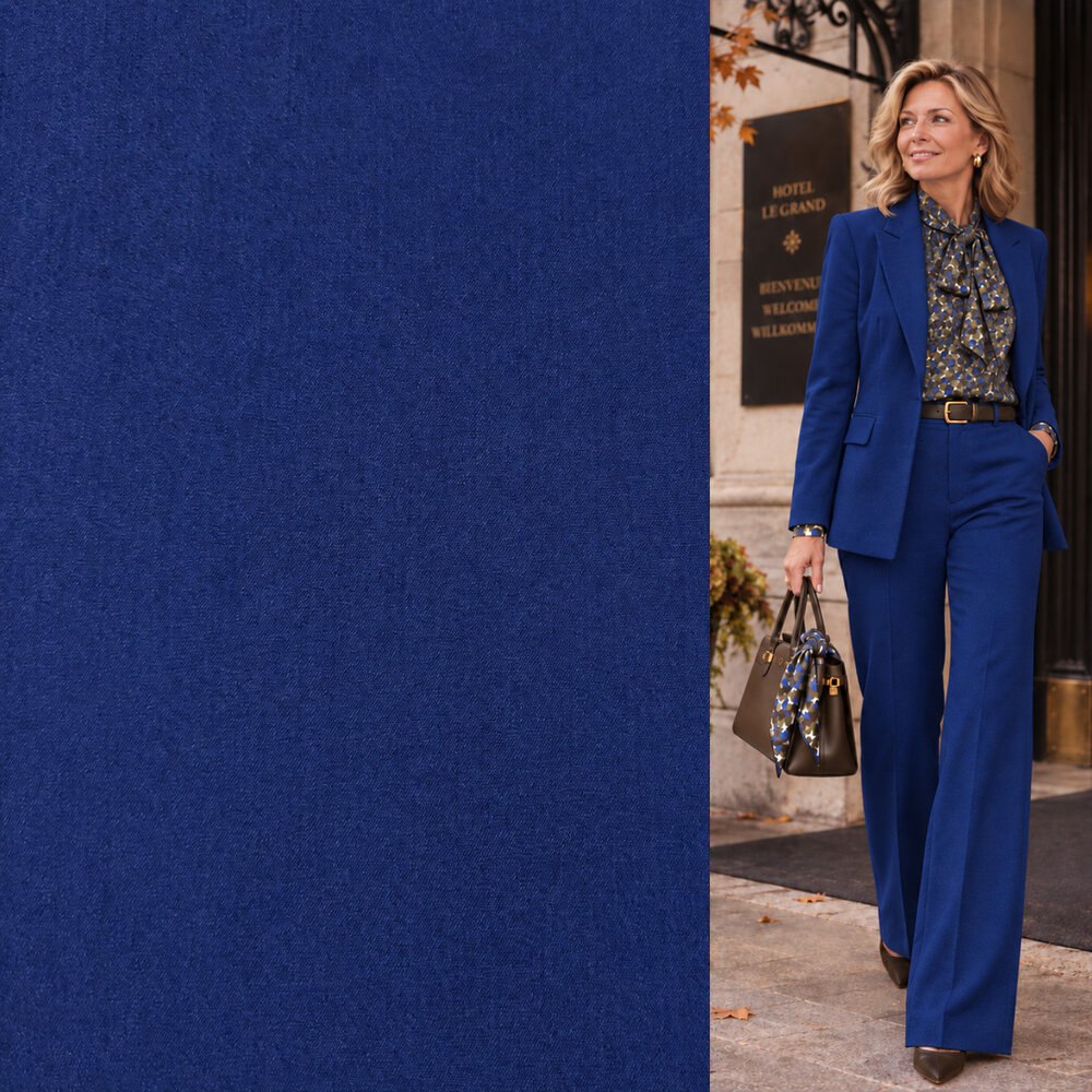 Gabardine Terlenka Stretch (lourde) WT104 - bleu cobalt Gabardine Terlenka Stretch (lourde) WT104 - bleu cobalt