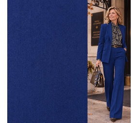 Gabardine Terlenka Stretch (zwaar) WT104 - kobalt blauw