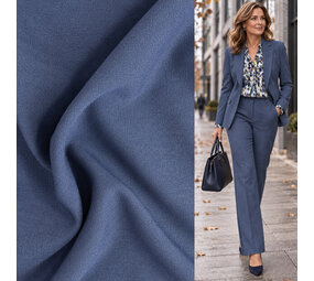 Gabardine Terlenka Stretch (zwaar) WT105 - Jeansblauw melange Gabardine Terlenka Stretch (zwaar) WT105 - Jeansblauw melange