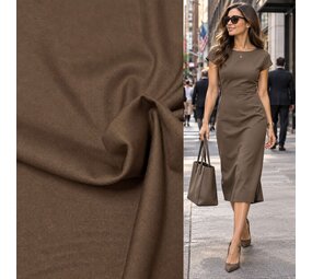 Gabardine extensible en bambou BC45 - Brun noisette Gabardine extensible en bambou BC45 - Brun noisette