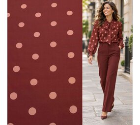 Twill Stretch 5713 - bordeaux/old rose