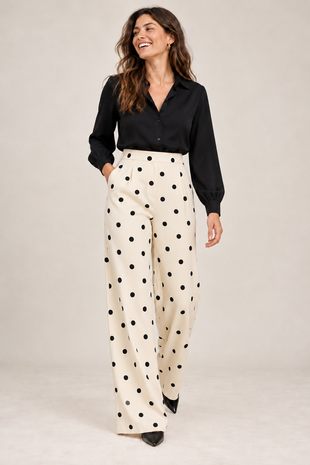 Twill Stretch 5715 - gebroken wit/zwart