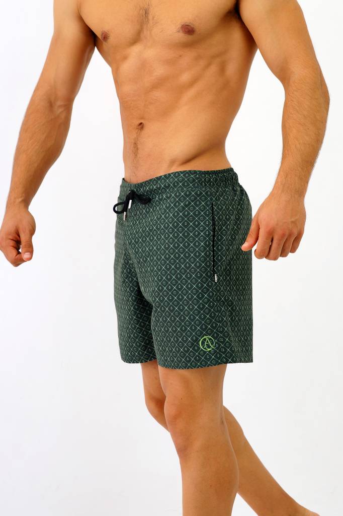 Arpione White Tip Mid-length Swim Short - Racing Green