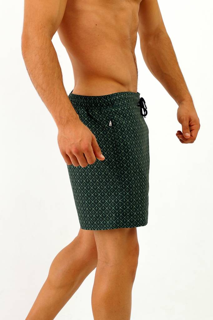 Arpione White Tip Mid-length Swim Short - Racing Green