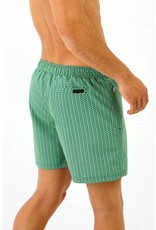 Arpione White Tip Mid-length Swim Short - Seaweed Waves