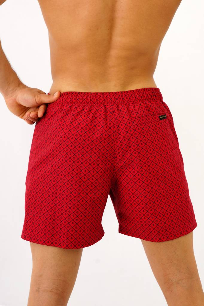 Arpione White Tip Mid-length Swim Short - Burgundy