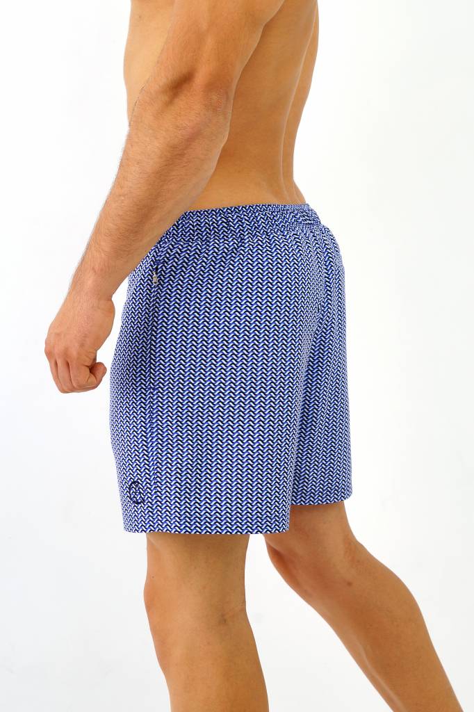 Arpione White Tip Mid-length Swim Short - Ocean Waves