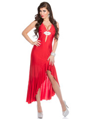 Knuppel inhoudsopgave Ijver rood salsa jurk - MOOS FASHION