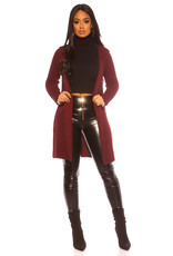 IN-STYLE FASHION BORDEAUX VEST MET CAPPUCHON