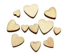 Houten Hartjes (60 Stuks)