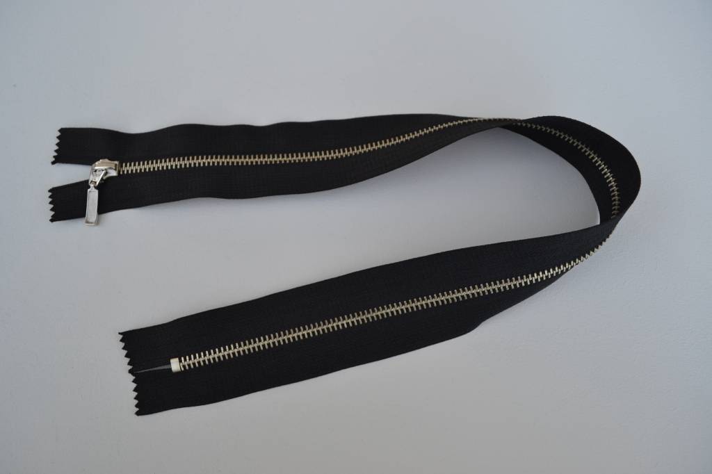 Afgewerkte rits 50cm zwart brede band
