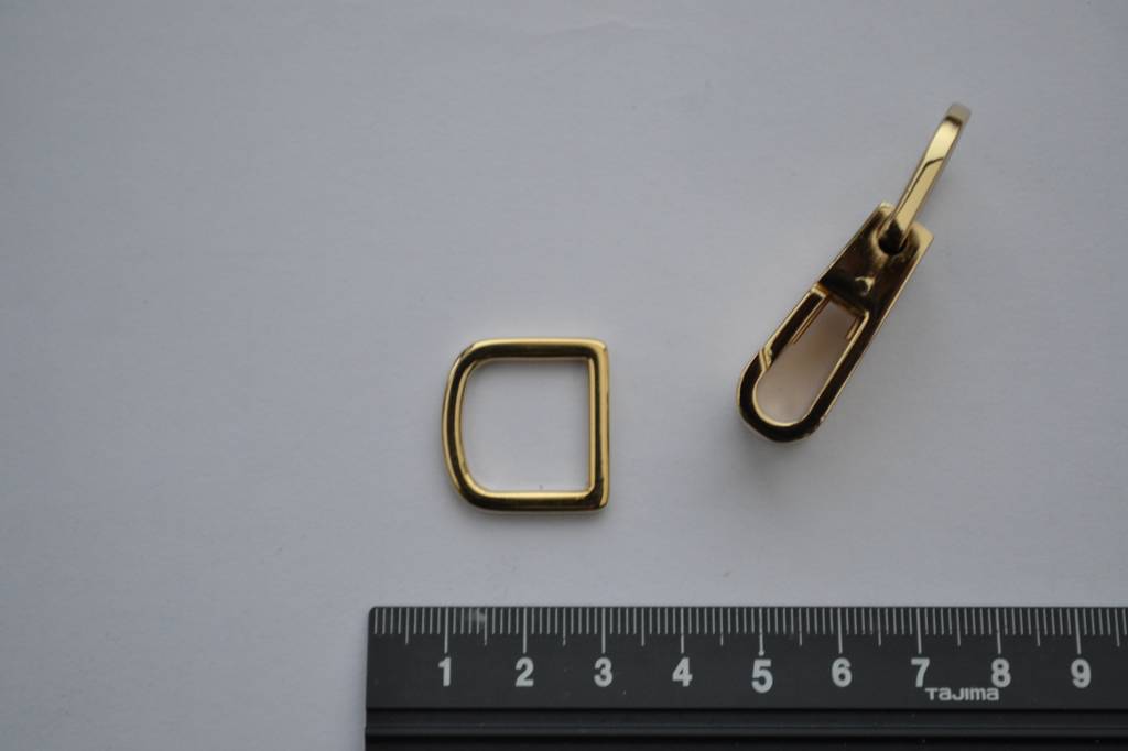 SET musketon+ring 15mm goud
