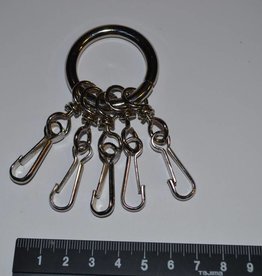 KEY 4 Ring met 5 sleutelhangers zilver